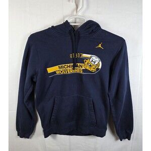 Vintage Jordan Michigan Wolverines Medium Blue Hoodie Hoodie